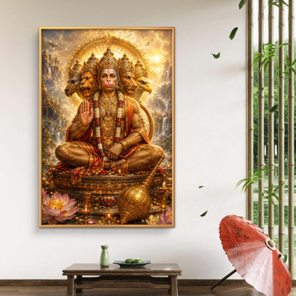 Panchmukhi Hanuman Ji Premium Canvas Painting