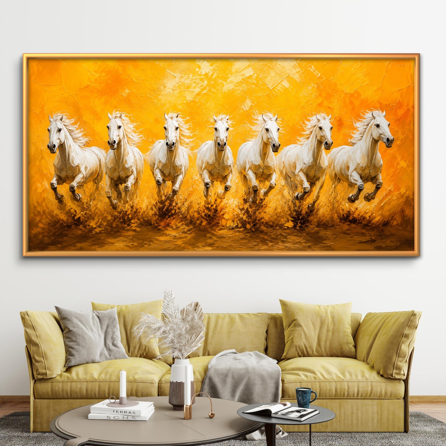 Seven Horses Premium Canvas Painting - Buy Online | Decor By Neon