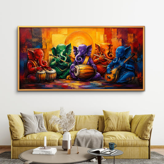 Lord Ganesha Premium Canvas Painting - Premium Wall Art | Decor By Neon