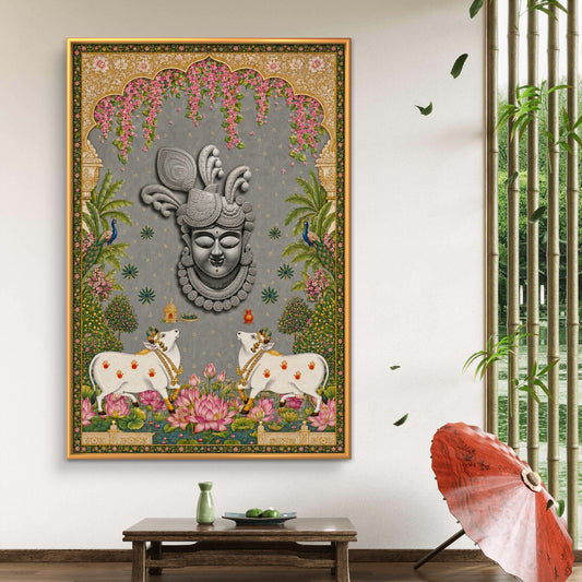 Traditional Pichwai Shrinathji Premium Canvas Painting - Premium Wall Art | Decor By Neon
