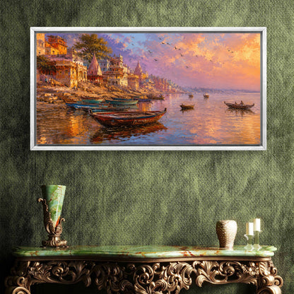 Banaras Ghat Premium Canvas Painting