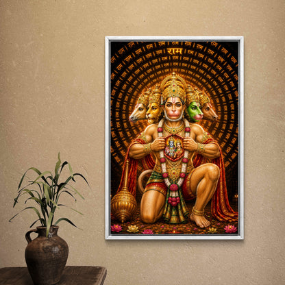 Panchmukhi Hanuman Ji Premium Canvas Painting