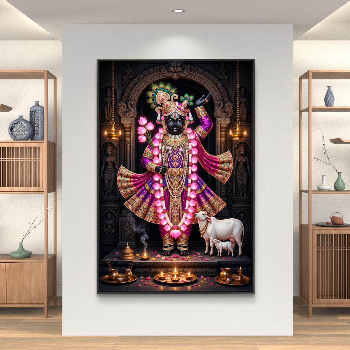 Traditional Pichwai Shrinathji Premium Canvas Painting - Buy Online | Decor By Neon