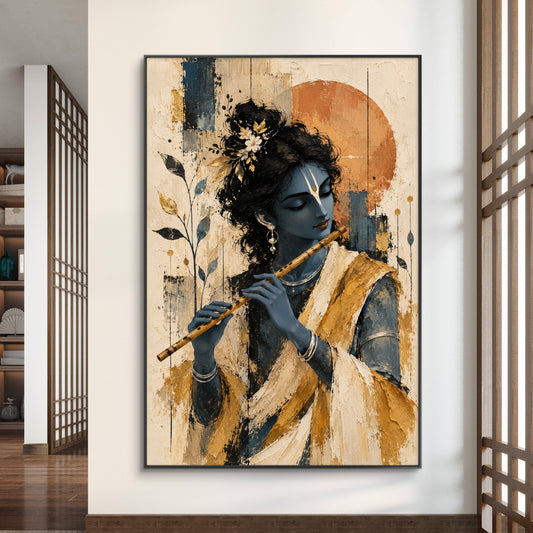 Lord Krishna Premium Canvas Painting - Canvas Wall Art | Decor By Neon
