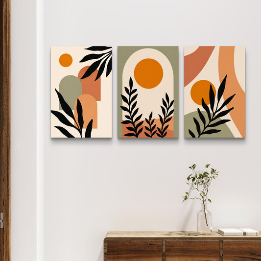 Set of 3 Abstract Art Premium Canvas Painting - Premium Wall Art | Decor By Neon