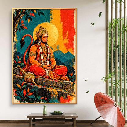 Lord Hanuman Premium Canvas Painting