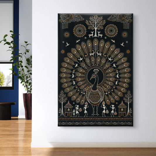 Warli Art Premium Canvas Painting - Premium Wall Art | Decor By Neon