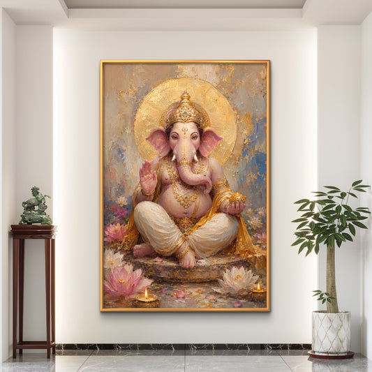 Lord Ganesha Premium Canvas Painting - Premium Wall Art | Decor By Neon