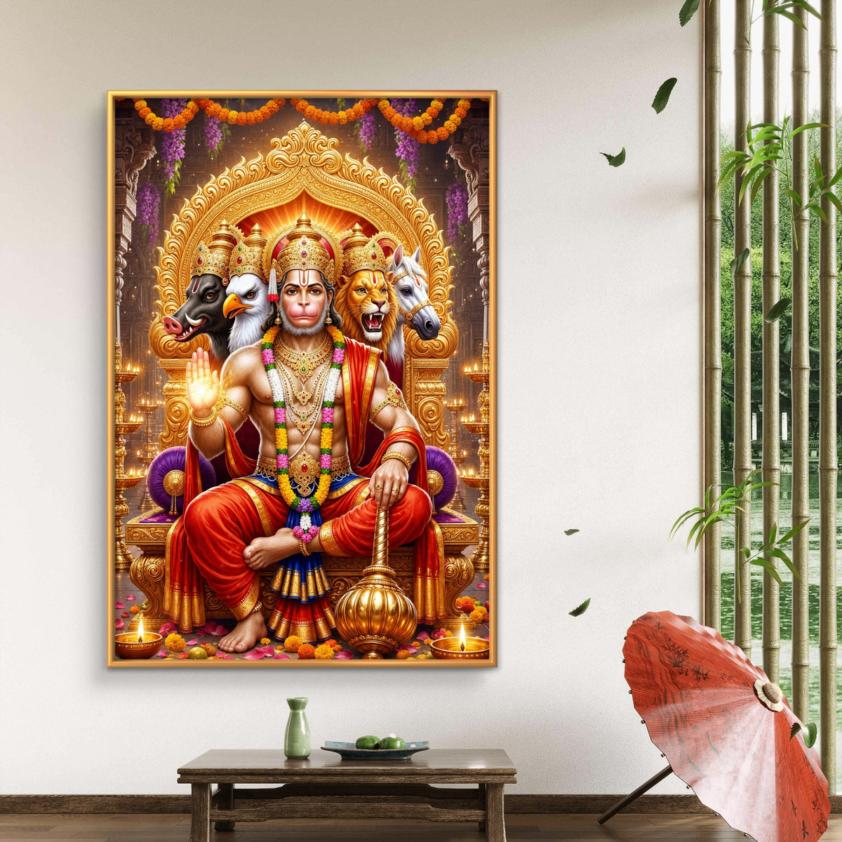 Panchmukhi Hanuman Ji Premium Canvas Painting - Buy Online | Decor By Neon