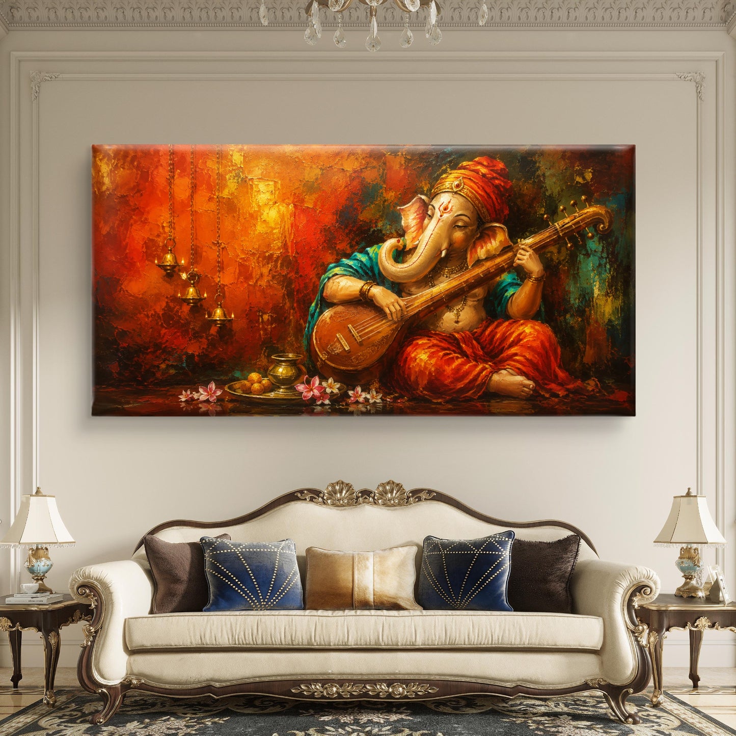 Lord Ganesha Premium Canvas Painting - Buy Online | Decor By Neon