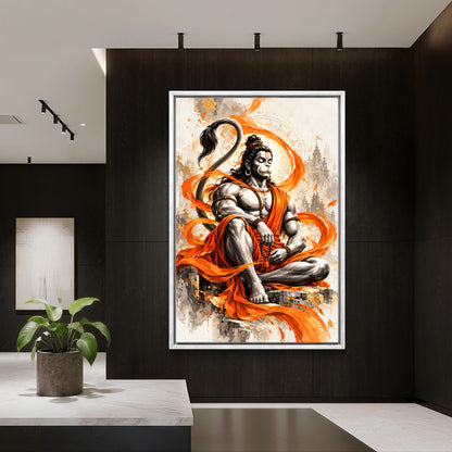 Lord Hanuman Premium Canvas Painting
