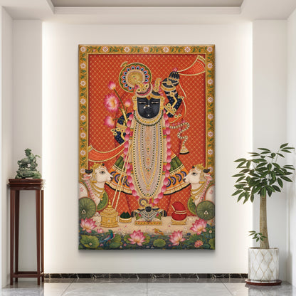 Traditional Pichwai Shrinathji Premium Canvas Painting