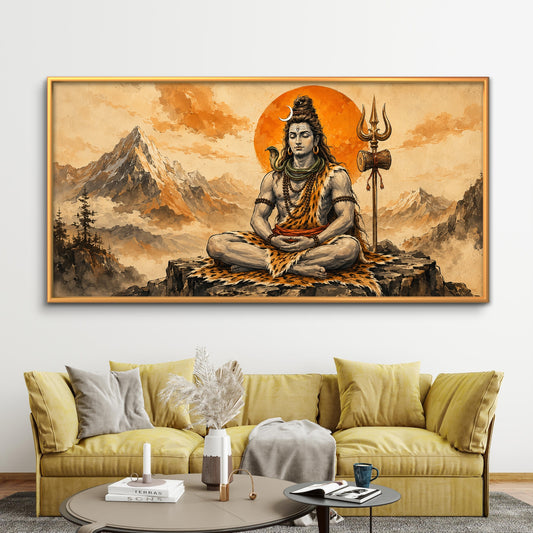 Lord Shiva Premium Canvas Painting - Premium Wall Art | Decor By Neon