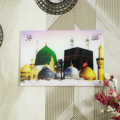Multiple Masjid Premium Acrylic Islamic Wall Art , Islamic Painting