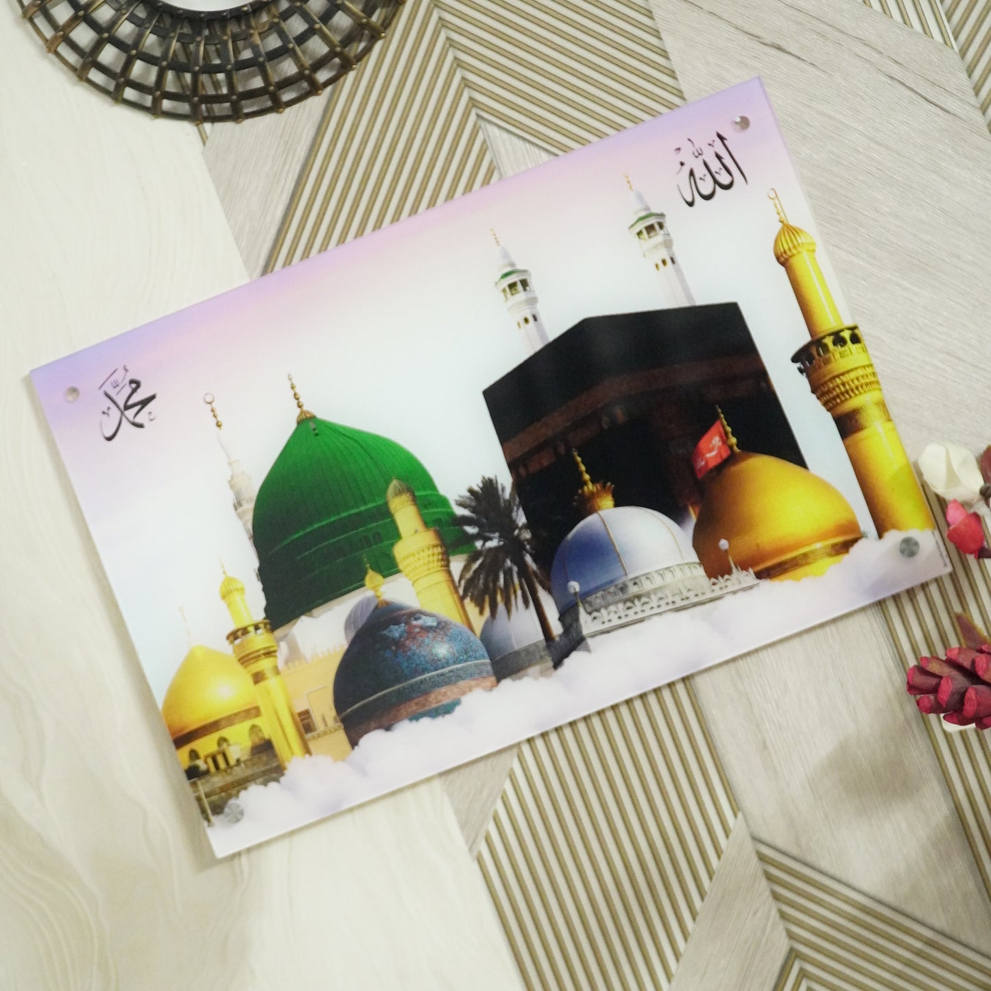 Multiple Masjid Premium Acrylic Islamic Wall Art , Islamic Painting