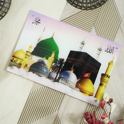 Multiple Masjid Premium Acrylic Islamic Wall Art , Islamic Painting