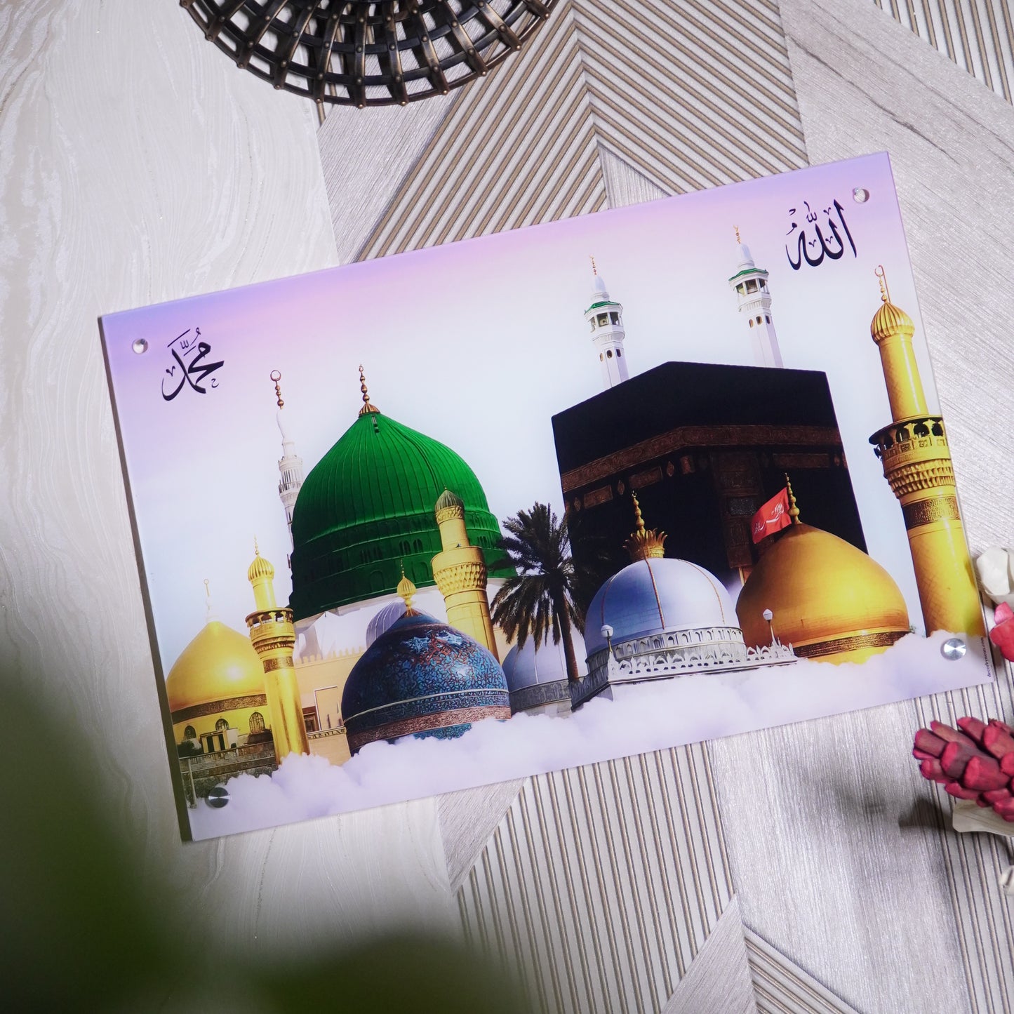 Multiple Masjid Premium Acrylic Islamic Wall Art , Islamic Painting