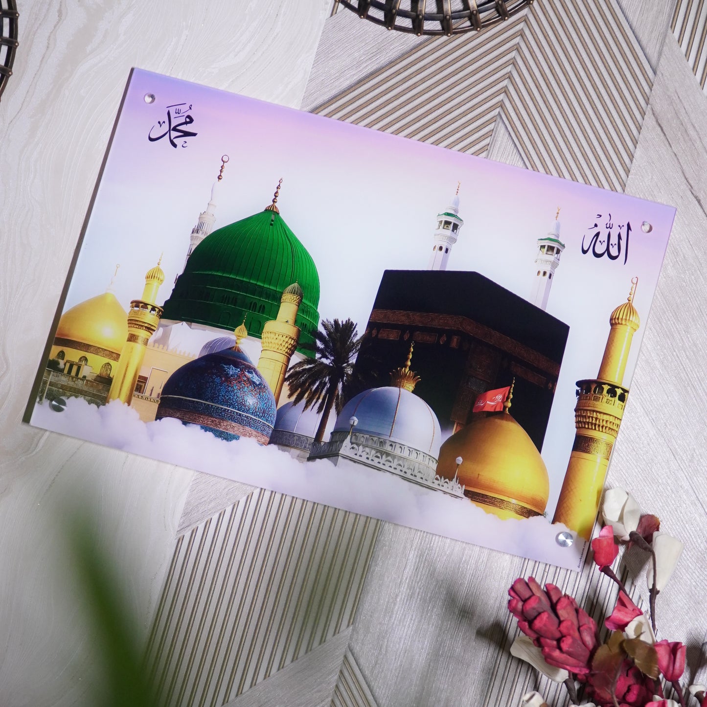 Multiple Masjid Premium Acrylic Islamic Wall Art , Islamic Painting