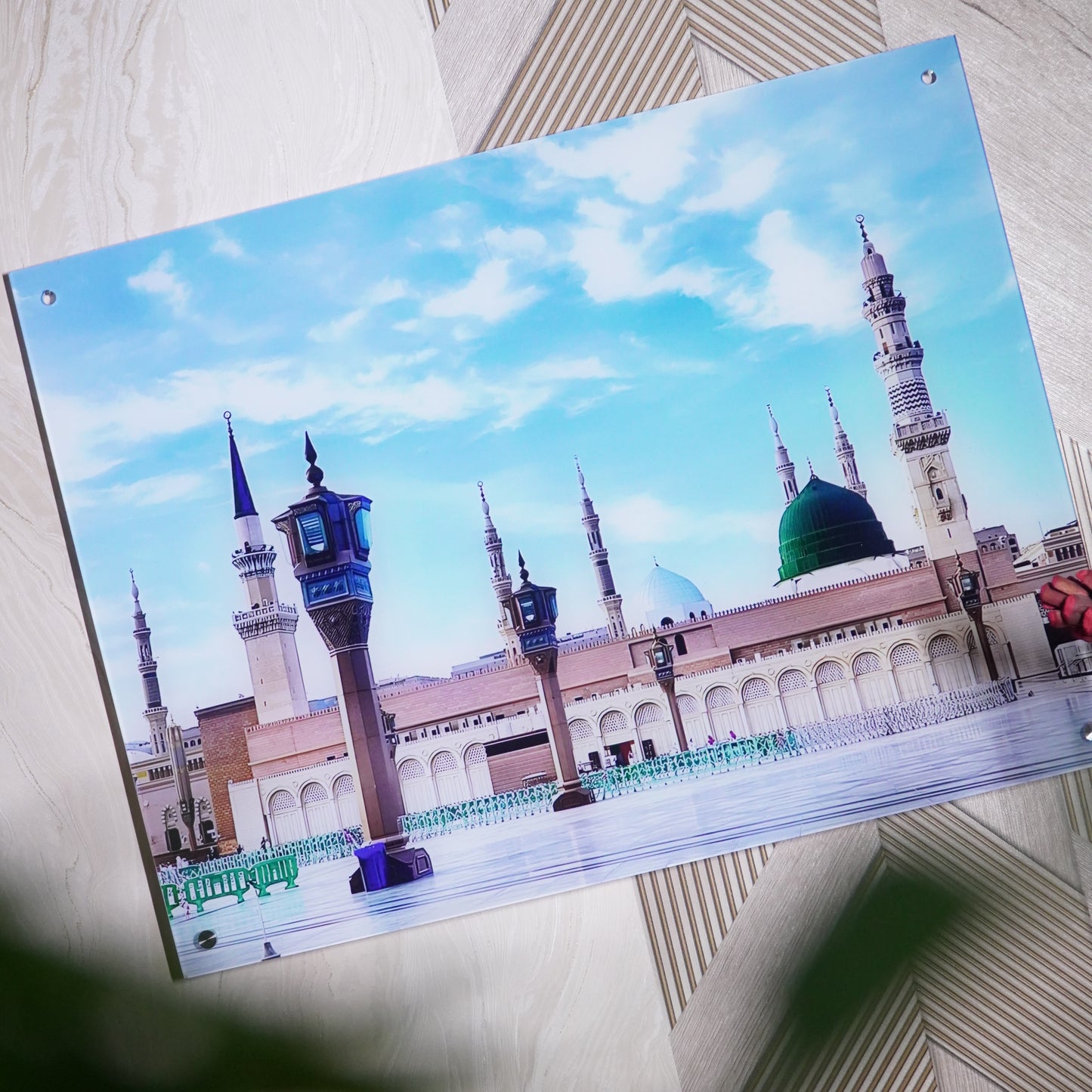 Masjid an Nawabi , Medina Premium Acrylic Islamic Wall Art , Islamic Painting