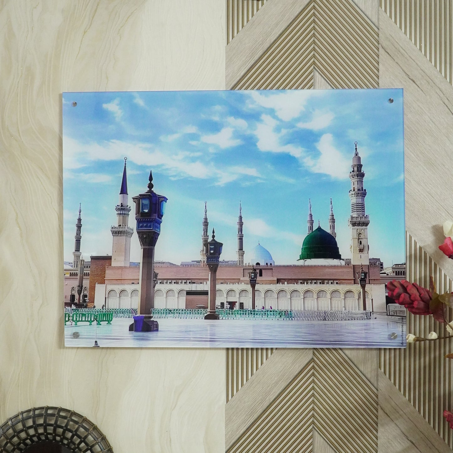 Masjid an Nawabi , Medina Premium Acrylic Islamic Wall Art , Islamic Painting