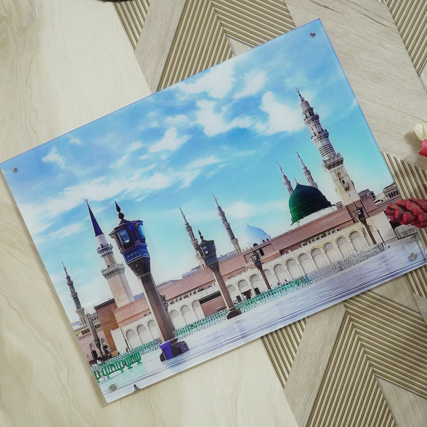 Masjid an Nawabi , Medina Premium Acrylic Islamic Wall Art , Islamic Painting