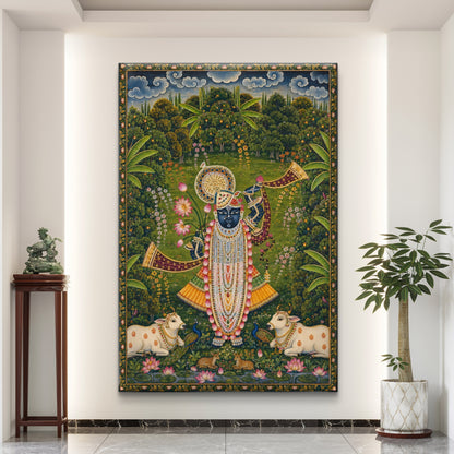 Traditional Pichwai Shrinathji Premium Canvas Painting