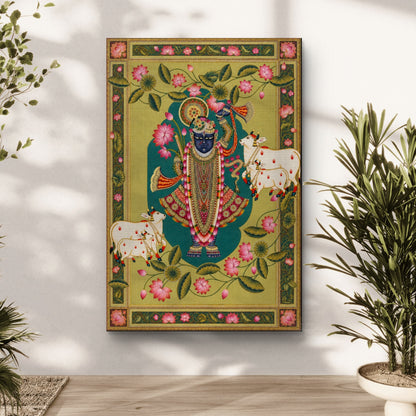 Traditional Pichwai Shrinathji Premium Canvas Painting