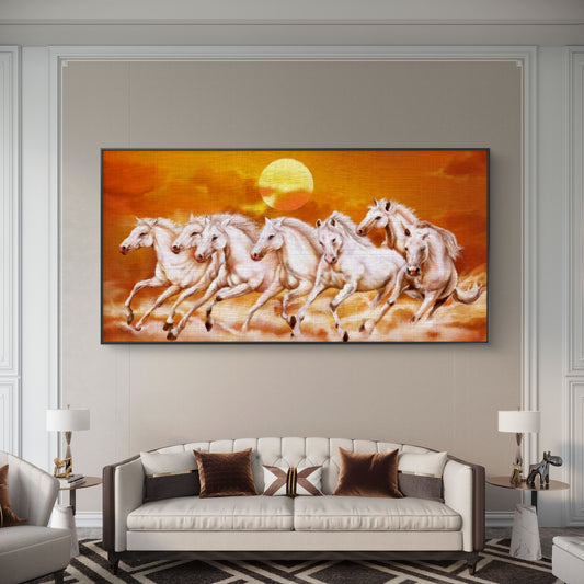 Seven Horses Premium Canvas Painting - Canvas Wall Art | Decor By Neon