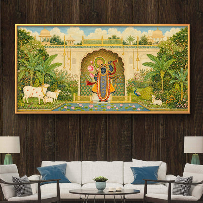 Traditional Pichwai Shrinathji Premium Canvas Painting