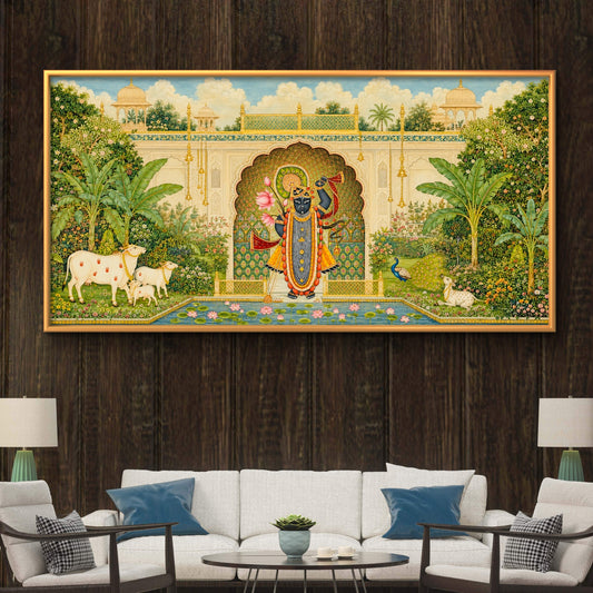 Traditional Pichwai Shrinathji Premium Canvas Painting - Premium Wall Art | Decor By Neon