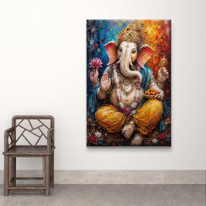 Lord Ganesha Premium Canvas Painting