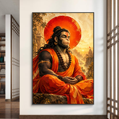 Lord Hanuman Premium Canvas Painting