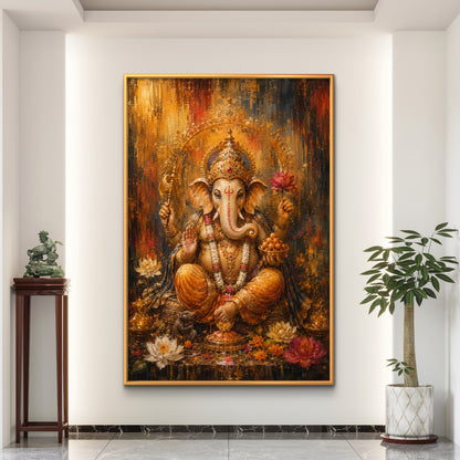 Lord Ganesha Premium Canvas Painting