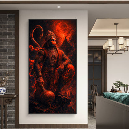 Lord Hanuman Premium Canvas Painting