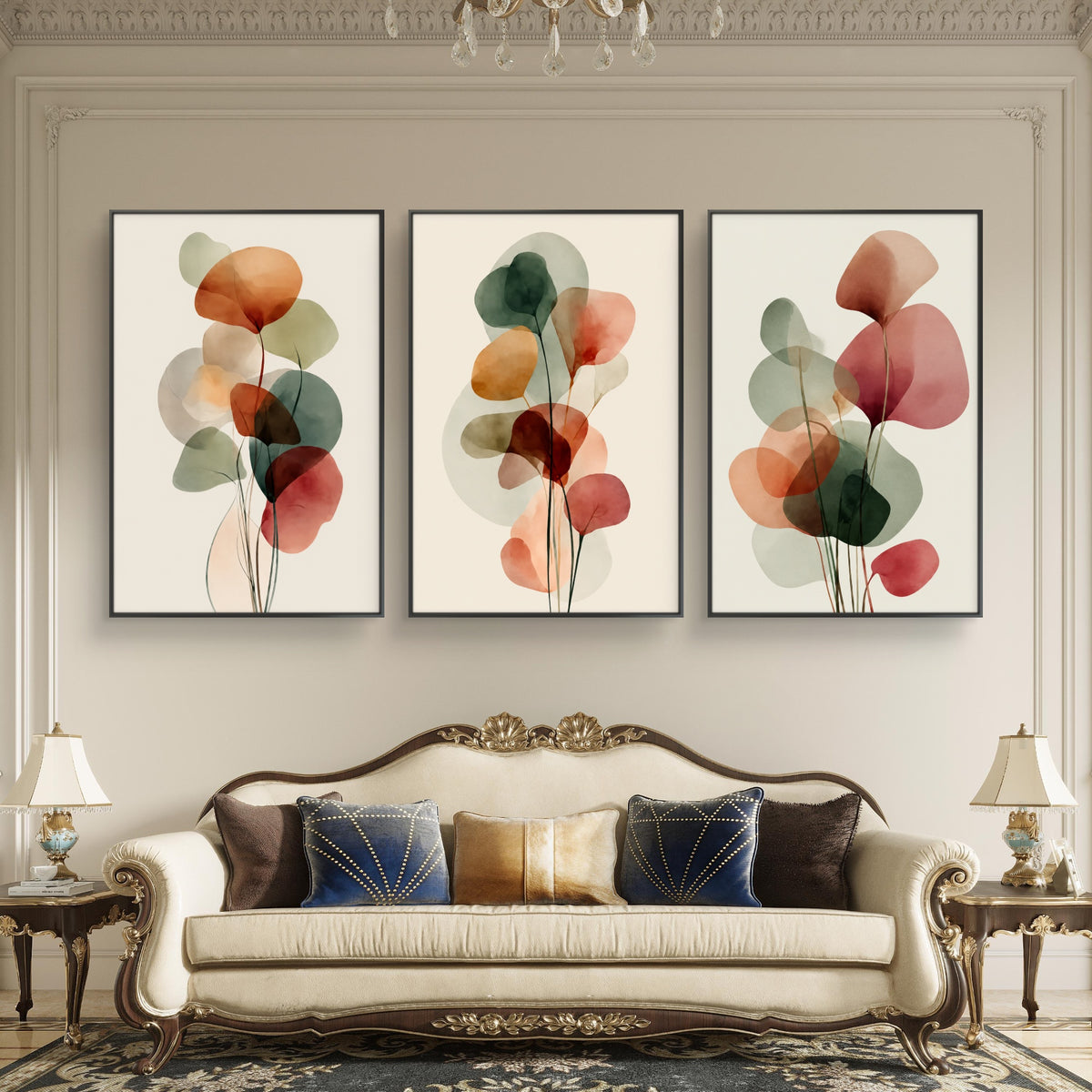 Set of 3 Abstract Art Premium Canvas Painting - Buy Online | Decor By Neon