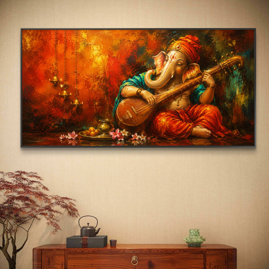Lord Ganesha Premium Canvas Painting - Canvas Wall Art | Decor By Neon