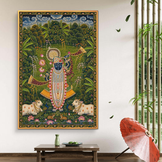 Traditional Pichwai Shrinathji Premium Canvas Painting - Premium Wall Art | Decor By Neon