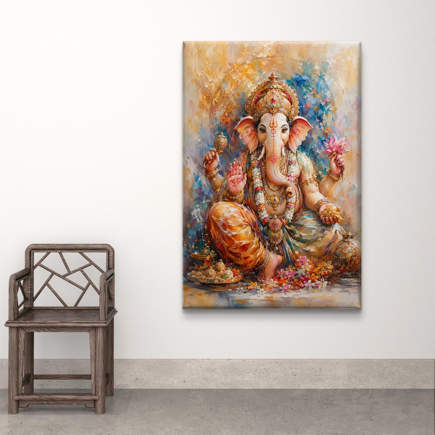 Lord Ganesha Premium Canvas Painting - Buy Online | Decor By Neon