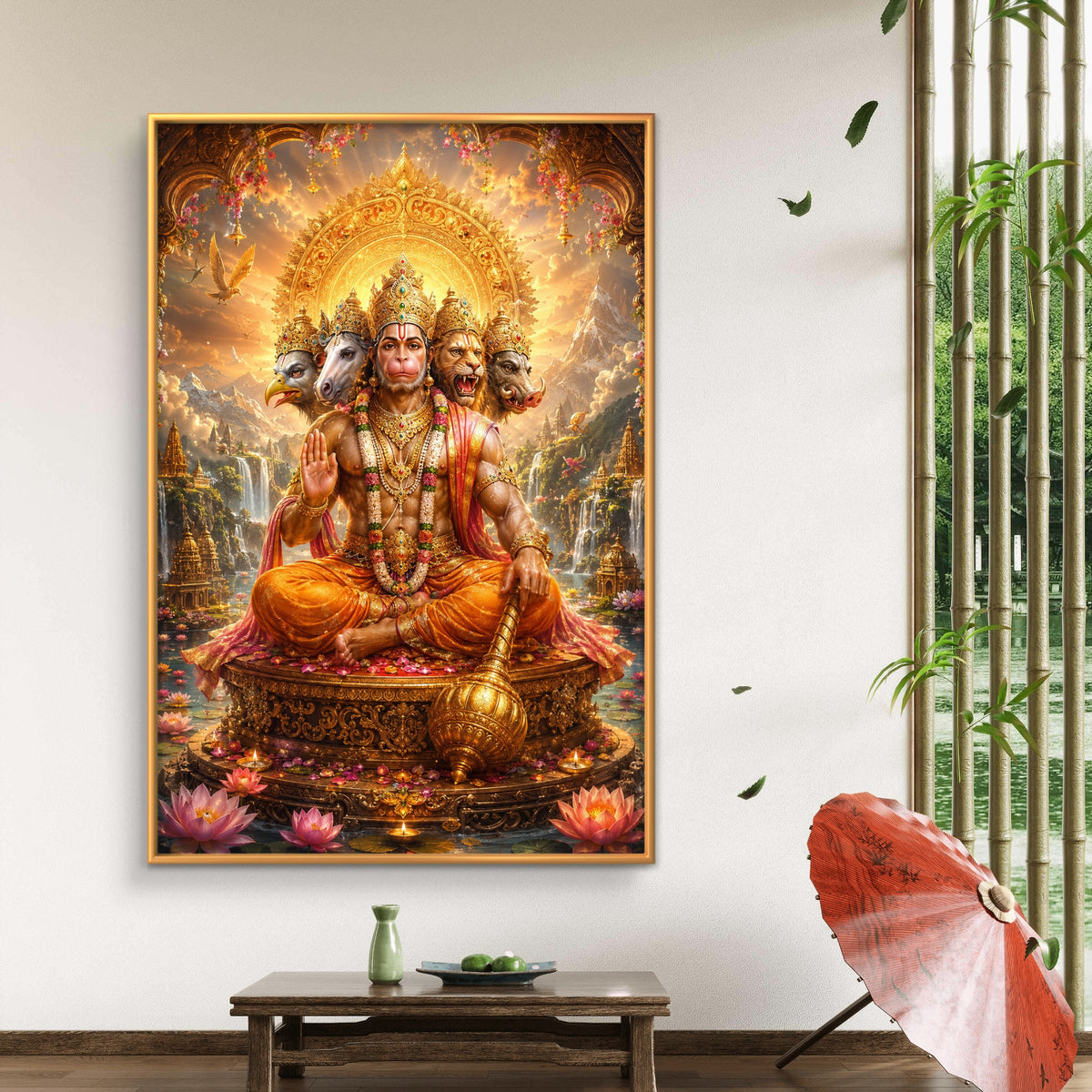 Panchmukhi Hanuman Ji Premium Canvas Painting - Buy Online | Decor By Neon