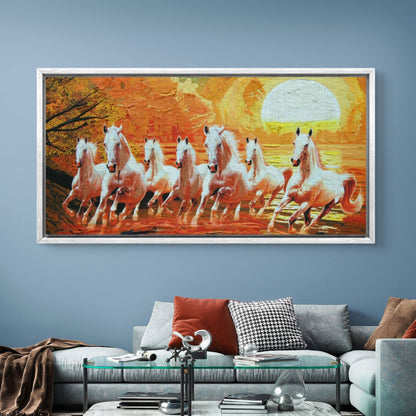 Seven Horses Premium Canvas Painting