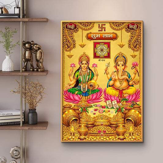 Ganesh Lakshmi Ji Premium Canvas Painting - Premium Wall Art | Decor By Neon