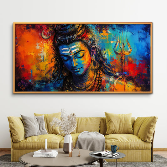 Lord Shiva Premium Canvas Painting - Premium Wall Art | Decor By Neon