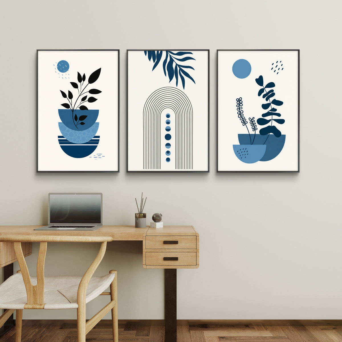 Set of 3 Abstract Art Premium Canvas Painting - Buy Online | Decor By Neon