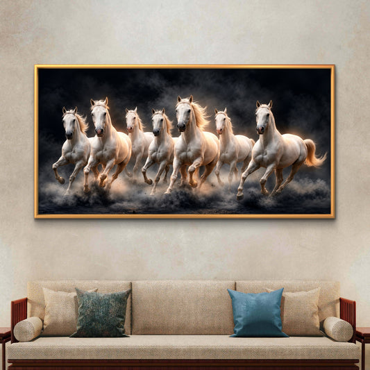 Seven Horses Premium Canvas Painting - Premium Wall Art | Decor By Neon