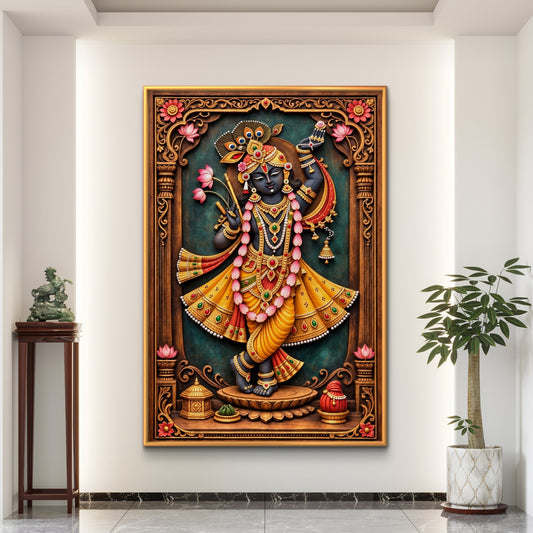 Traditional Pichwai Shrinathji Premium Canvas Painting - Premium Wall Art | Decor By Neon