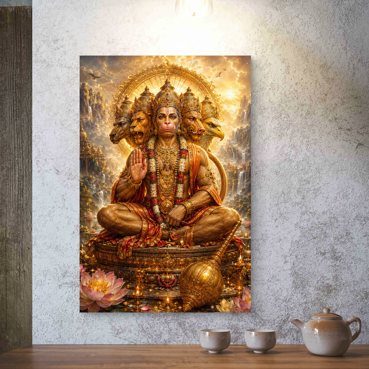 Panchmukhi Hanuman Ji Premium Canvas Painting - Buy Online | Decor By Neon