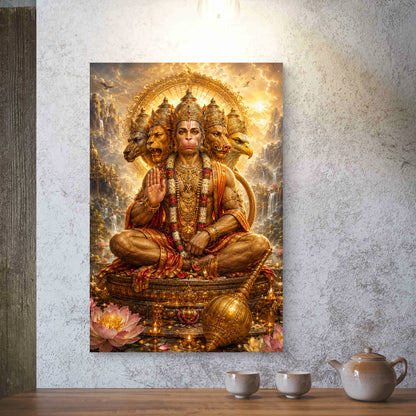 Panchmukhi Hanuman Ji Premium Canvas Painting