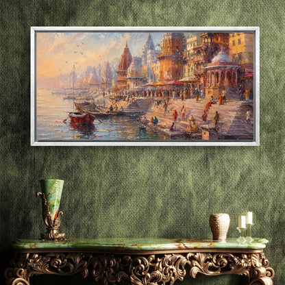 Banaras Ghat Premium Canvas Painting