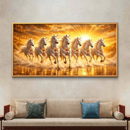 Seven Horses Premium Canvas Painting