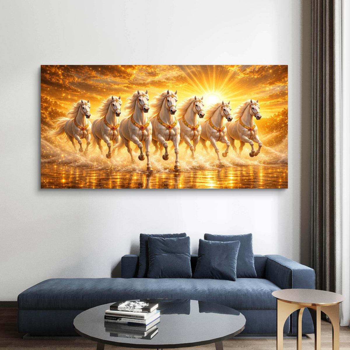 Seven Horses Premium Canvas Painting - Buy Online | Decor By Neon